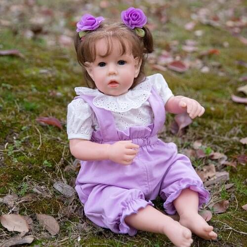 Hoomai Active baby Girl 20" Reborn Baby Doll Soft Silicone Vinyl Dolls Toy For Child Birthday Reborn Baby Doll