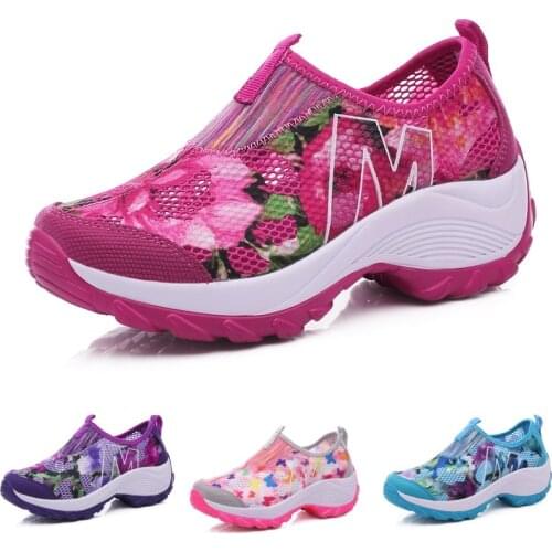 Summer Womens Outdoor Casual Shoes Breathable Sports Casual Shoes Thick Bottom Colorful Ladies Vulcanize Heighten Sneakers