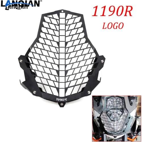 Hot For 1190R Motorcycle Accessories Headlight Guard Front Lamp Protector Cover Stainless Steel All Years With LOGO