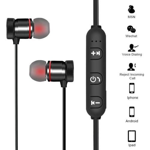 M9 Magnetic Wireless Bluetooth 4.2 Sport Sweat Proof Headphones In-Ear Noise Reduction Earphones Earbuds Headset With MIC