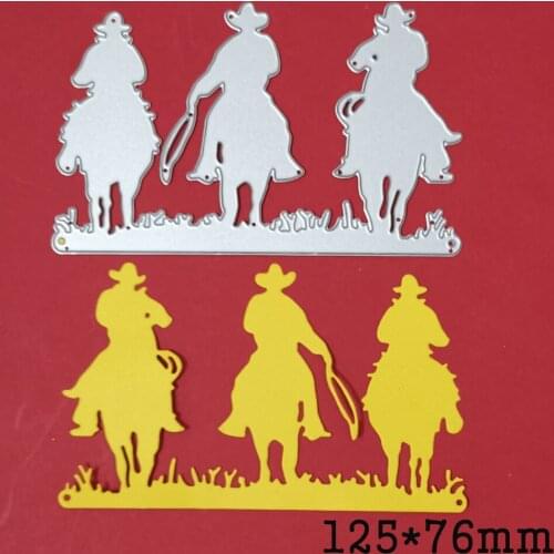 Horserace Three People Riding Horse Metal Cutting Dies For Stamps Scrapbooking Stencils DIY Paper Album Card Decor Embossing New