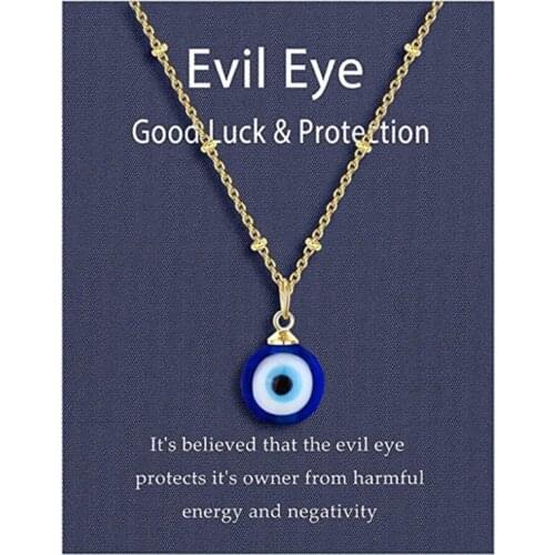 Fashion Necklace,Evil Eye Necklace for Women Men Blue Turkish Golden/Silver Chain Evil Eye Necklace Lucky Protection Necklace