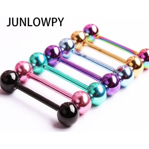 Fashionable Colorful Stainless Steel Ball Body Jewelry 100pcs/lot Mix Colors Barbell Tongue Rings Bars Piercing