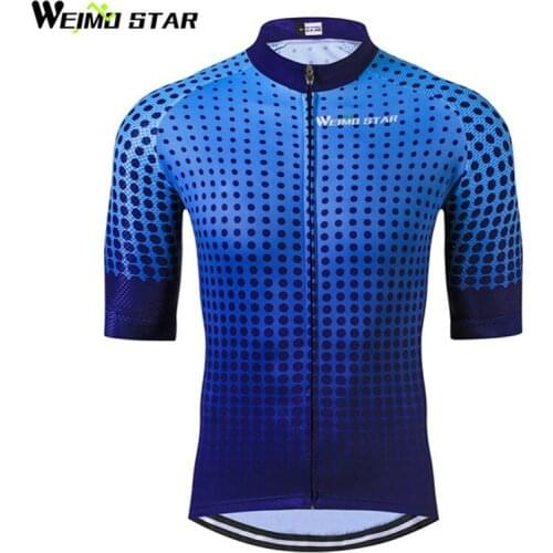 2018 Mens Cycling Jersey Blue Bike Ropa Ciclismo Bicycle Outdoor Sports Wear Shirt Half Short Sleeves Top Weimostar