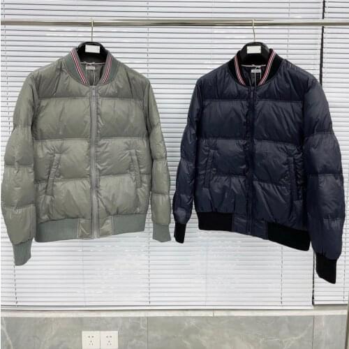 2021 Fashion Brand Men Coats Slim Fit Short Down Jacket Solid Baseball Uniform Thick Casual Winter Clothing