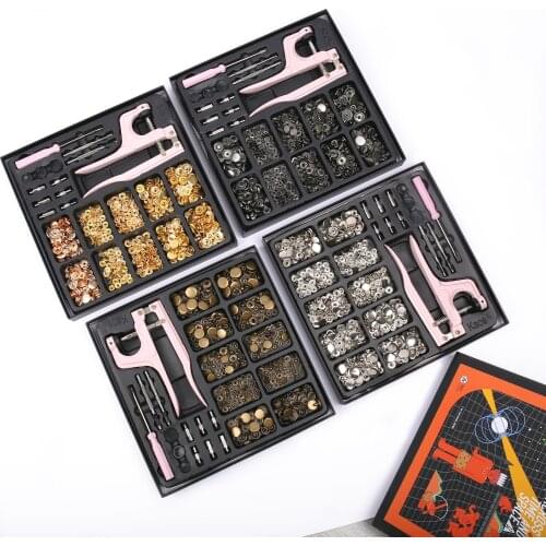 80-150 Set Snap Buttons with Fastener Snap Pliers, Snap Fasteners Kit for Leather Metal Snaps Button Press Studs for Clothes,Bag