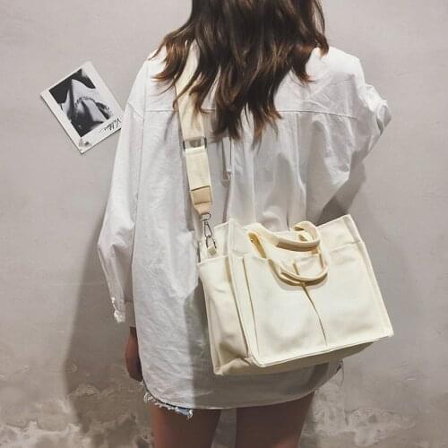 2021 New Canvas Bag Reusable Shopping Bags Grocery Tote Bag Cotton Daily Use Handbags Women Casual Handbag