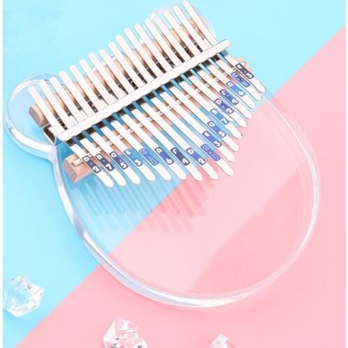 Kalimba 17 Keys Thumb Piano Portable Transparent Acrylic Finger Piano with Tuning Hammer Musical Instruments Adult Kids Gift