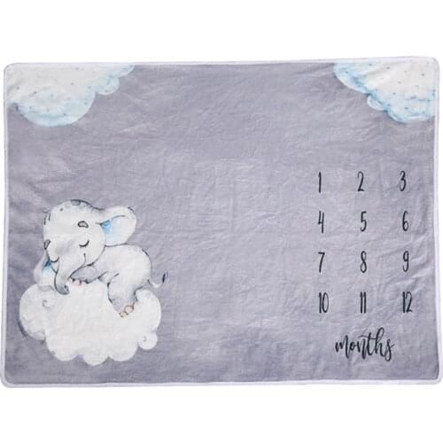 Newborn Photography Props Background Cloth Baby Monthly Record Growth Milestone Blanket Soft Flannel Swaddle Wrap J60B