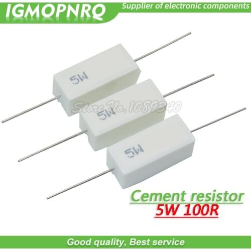 10pcs 5W 100 ohm Cement resistance resistor 100R 100ohm GMOPNRQ