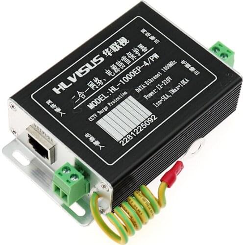 Ethernet Power Supply 2 in 1 Arrester RJ45 Plug Ethernet Network Surge Protector Thunder Arrester 1000MHz