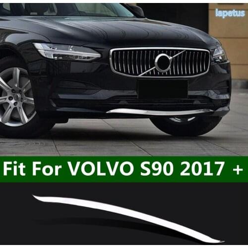 Lapetus Stainless Steel Car Front Bumper Mesh Grille Grills Strip Trims 1PCS Fit For VOLVO S90 2017 - 2019 Exterior Accessories