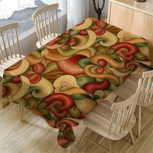 Vintage Pattern Tablecloth Oilproof Waterproof Rectangular Table Cloth Hotel Family Banquet Party Tablecloth Easy Organize