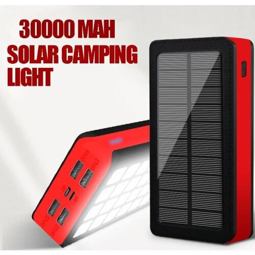 Solar Camping Lights Charging Treasure 30000mah Outdoor Solar Camping Lights Mobile Power