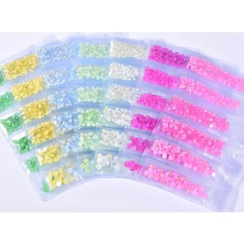 DIY Nail Art стразы 848pcs Luminous Crystal Mixed Size SS6 SS20 Fluorescent Non Hotfix Rhinestone Noctilucent A52