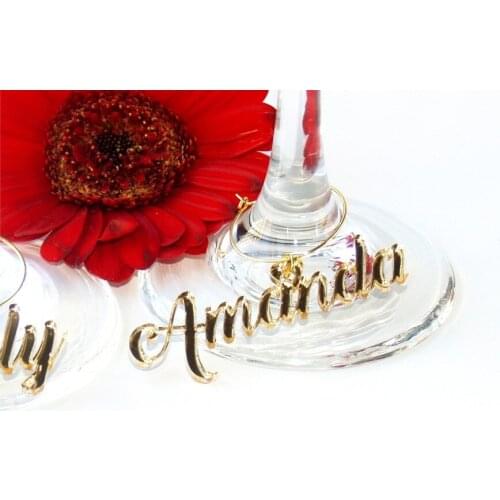 Wedding wine charms, Wine glass charms personalized, Wedding place cards, Wedding name tags, Wedding name place, Place setting w