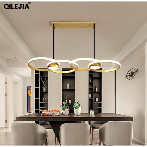 LED meal chandelier simple lamp for restaurant pendant lights golden fashionable led meal chandelier for living room dining room
