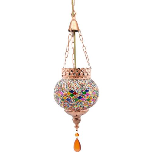 Turkey Vintga Pendant Lights Glass E27 Metal Base Colorful Lampshade Coffee Bar Restaurant Hang Lamp Decor