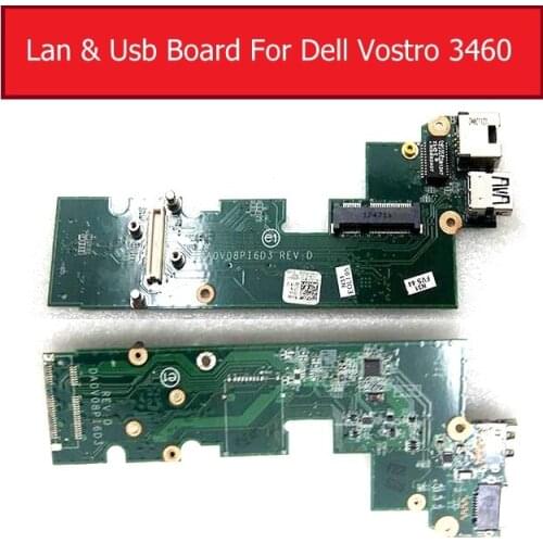 USB Date Charger Port LAN Board For Dell Vostro 3460 USB LAN DA0V08PI6D3 CN-0JYM12 Connector Flex Cable Jack Port Board Repair