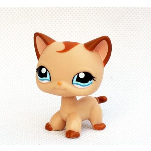 LPS CAT ON SALE original pet shop toys standing #1024 light brown short hair cat cute animal kitty for kids collection