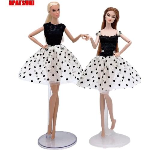 Wave Point Skirts Evening Party Dress Wedding Dresses Outfits Clothing for Barbie Doll Clothes for 1/6 BJD Dolls Kids Girls Toy