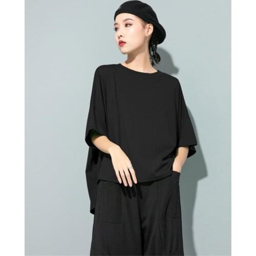 Womens new summer fashion womens street fashion brand personality Mosaic loose round collar short sleeves