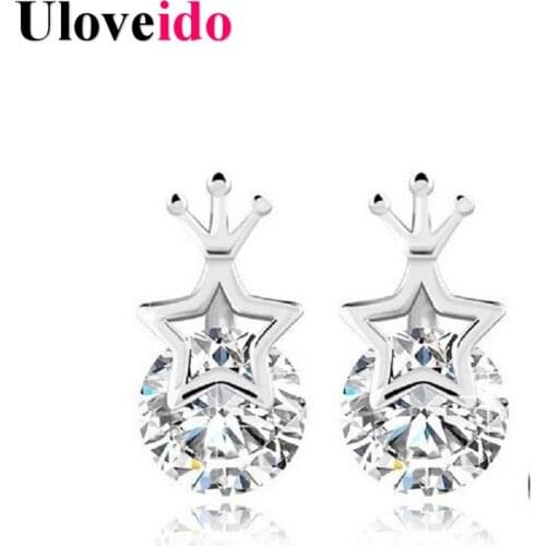 Uloveido Crystal Statement Star Earrings for Women Jewelry Rhinestone Earings Pendientes Vintage Earring Brincos Bjouterie Y051