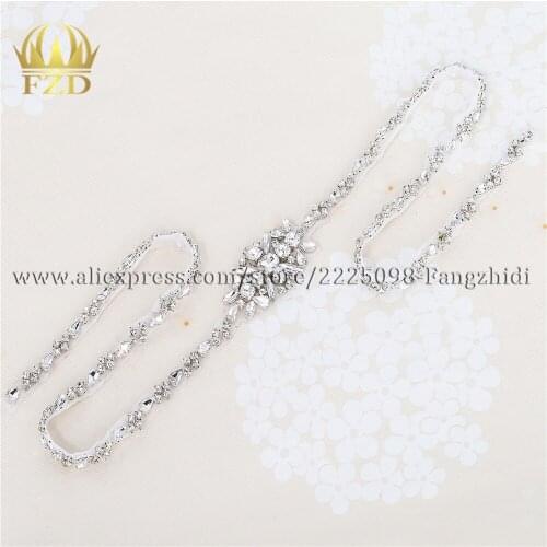 10 Yard Bridal rhinestone Appliques Sew On Hot Fix Sliver Clear Bridal Rhinestone Patches for Wedding Dresses Garments Sash