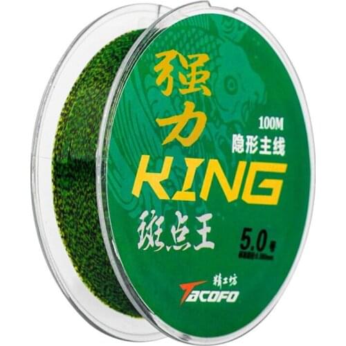100M Invisible Fishing Line Speckle Carp Fluorocarbon Line Super Strong Spotted Line Sinking Nylon Fly Fishing Line 0.12-0.50mm
