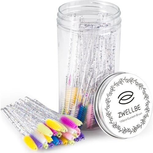 Disposable Eyelash Brush Mascara Wands Makeup Brushes Applicators for Eyelash Extensions Eyebrow Brush with Container