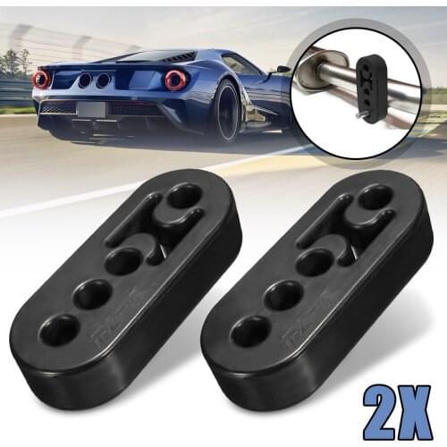 2PCS Universal 4 Holes Car Rubber Exhaust Tail Pipe Mount Brackets Hanger Insulator Bracket Rubber Mount Accessories Black