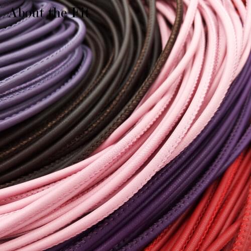 3mm 100M Stitched Lamb Leather Cord With Cotton Core Sutural Leather Ropes DIY Beads Lacing For Bracelet Necklace Jewelry Making