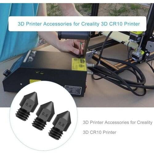 3pcs 1.75mm 3D Printer Nozzles Corrosion-Resistant Parts Nozzle Hardened Steel Extruder Nozzles Threaded For MK7 MK8 Accessories