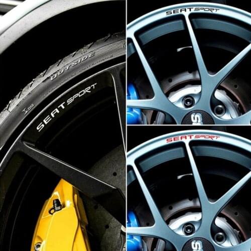 4PCS SEAT SPORT Wheels Alloy Wheels Decal Stickers Racing Rims Alloy Wheels Curved Decals Stickers