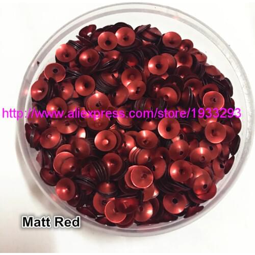 50g(3000pcs) 6mm CUP Matt Red color Funnel Shape round loose sequins Paillette sewing Wedding craft good quality