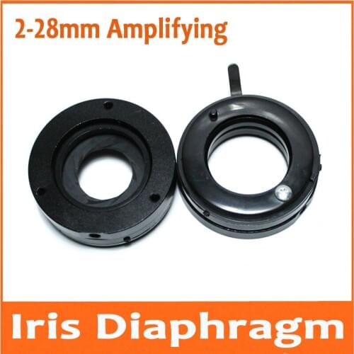 50pcs 2-28mm Amplifying Optical Maser Iris Aperture Diaphragm Condenser Module Microscope 12 Leaves Camera lens Adapter M4