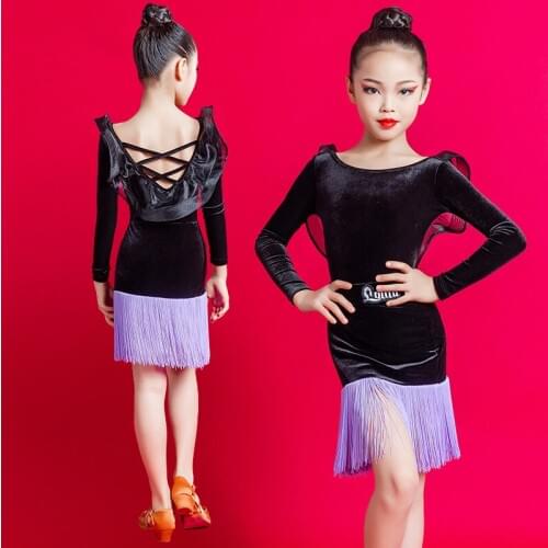 Fringe Latin Dance Clothes Girls Stage Costume Designer Clothing Samba Outfits Ballroom Practice Wear Two Pieces Costume DL7025