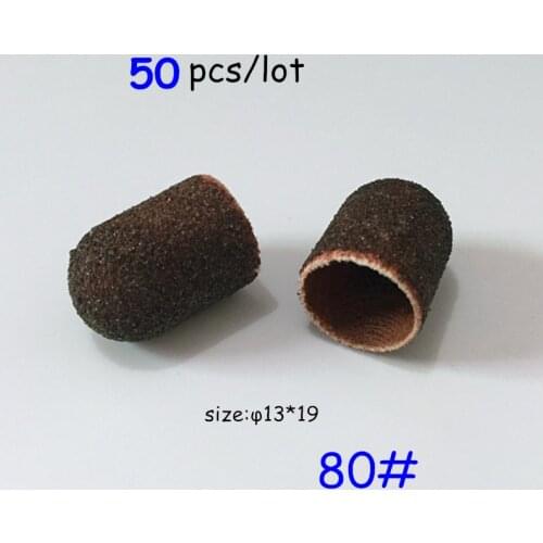 Beauty 80# 50pcs/lot Nail Sanding Band Cap Block Sleeves Nail Art Accessories 13*19mm Sanding Bands Nail Drill Manicure Tools