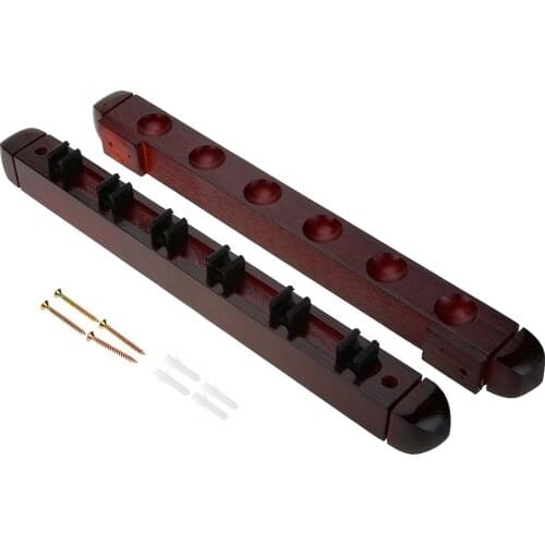 Wooden Billiard Pool Cue Rack Wall Mounted Rack Stick Holders Can Holds 6 Billiard Fit For Pool Bars Clubs And Billiard Player