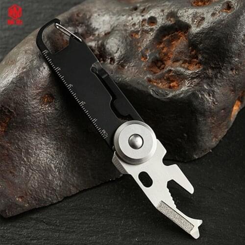 1PC EDC Tool Card Multitool Portable Pocket Keychain Gadget Multifunction Quick Hook Hanging Buckl Mini Bottle Opener