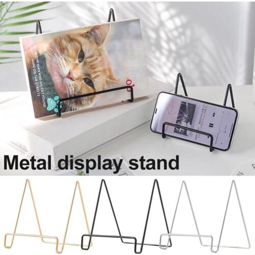 Iron Display Stand Gold Iron Easel Plate Display Photo Holder Stand Displays Picture Frames Cookbook Decorative Plates Artwork 2