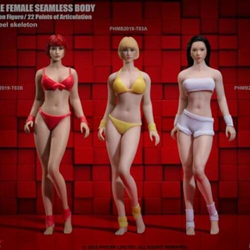 Tbleague 1/12 Scale Female Body Model Doll Seamless Skeleton with Head Sculpt for 6in Action Figure Toy T03A T03B