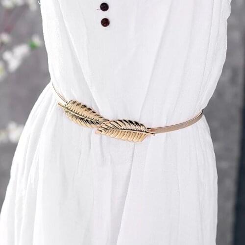 CANZE Fashion Womens Accessories Thin Belt Metal Inlaid Rhinestone Spring Sweater Waist Chain