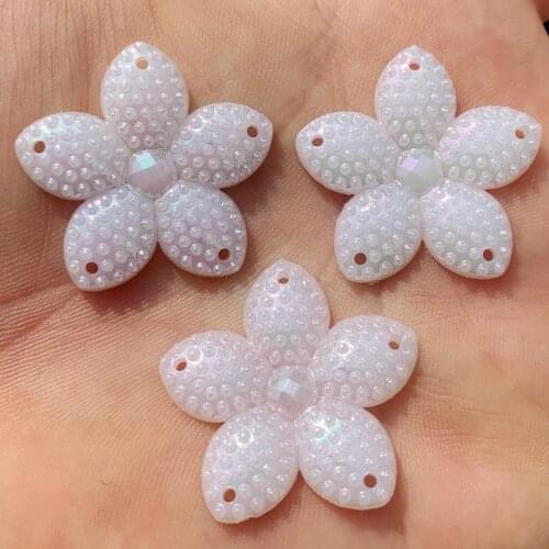New 20pcs 29mm Resin imitation Flower Design Acrylic Rhinestone, Flat back Art Beads Decorate DIY Porose -S583*2
