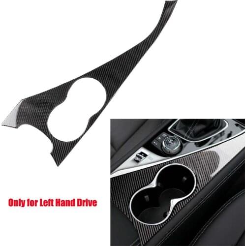 Carbon Fiber Interior Water Cup Holder Panel Trim Cover For Infiniti Q50 Q60