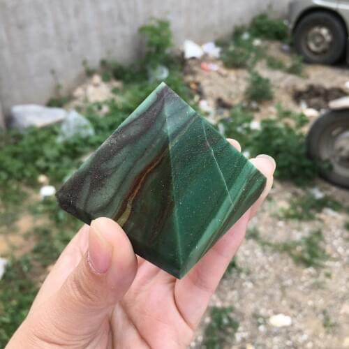 50mm African Green pine jade Pyramid Stone of Powerful Healing, Metaphysical, Reiki