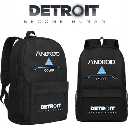 Game DBH Detroit: Become Human Connor RK800 Cosplay Backpack Schoolbag Shoulder bag Travel Bag Props Black New