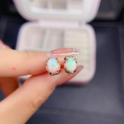 Earrings Natural Opal Ear Jewelry Imitation Opal Opal Earrings Female Earrings