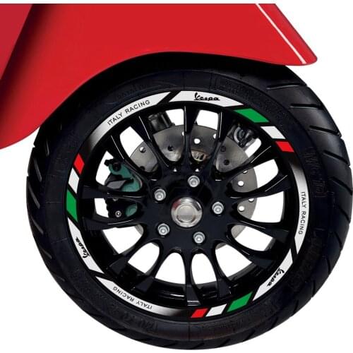 Motorcycle 12" Wheel Reflective Sticker Kit Case for Vespa GTS GTV 250 300 Sprint 50 150 Rim