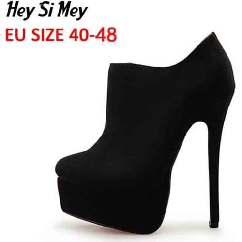 Big Size 40-48 women Pumps fashion super high heel shoes new wedding Sexy woman shoes platform female pump Pure color